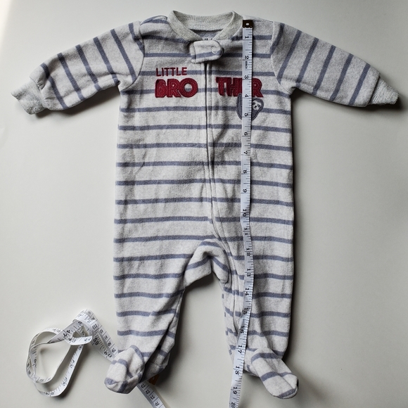 Child of Mine Striped Grey Sleeper for Baby Boy - Picture 2 of 9